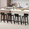 Wood Bar Stools Set of 2 with Solid Back for Kitchen Dining Room or Pub